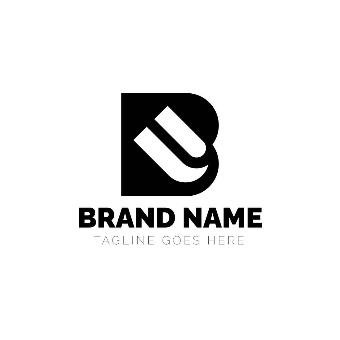 Professional Letter BU Logo design preview image.