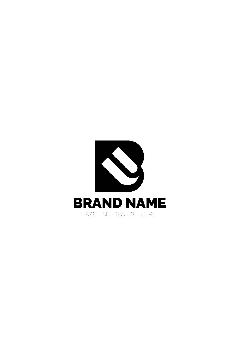 Professional Letter BU Logo design pinterest preview image.