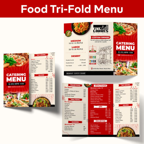 Food Restaurant Tri-Folded Brochure cover image.