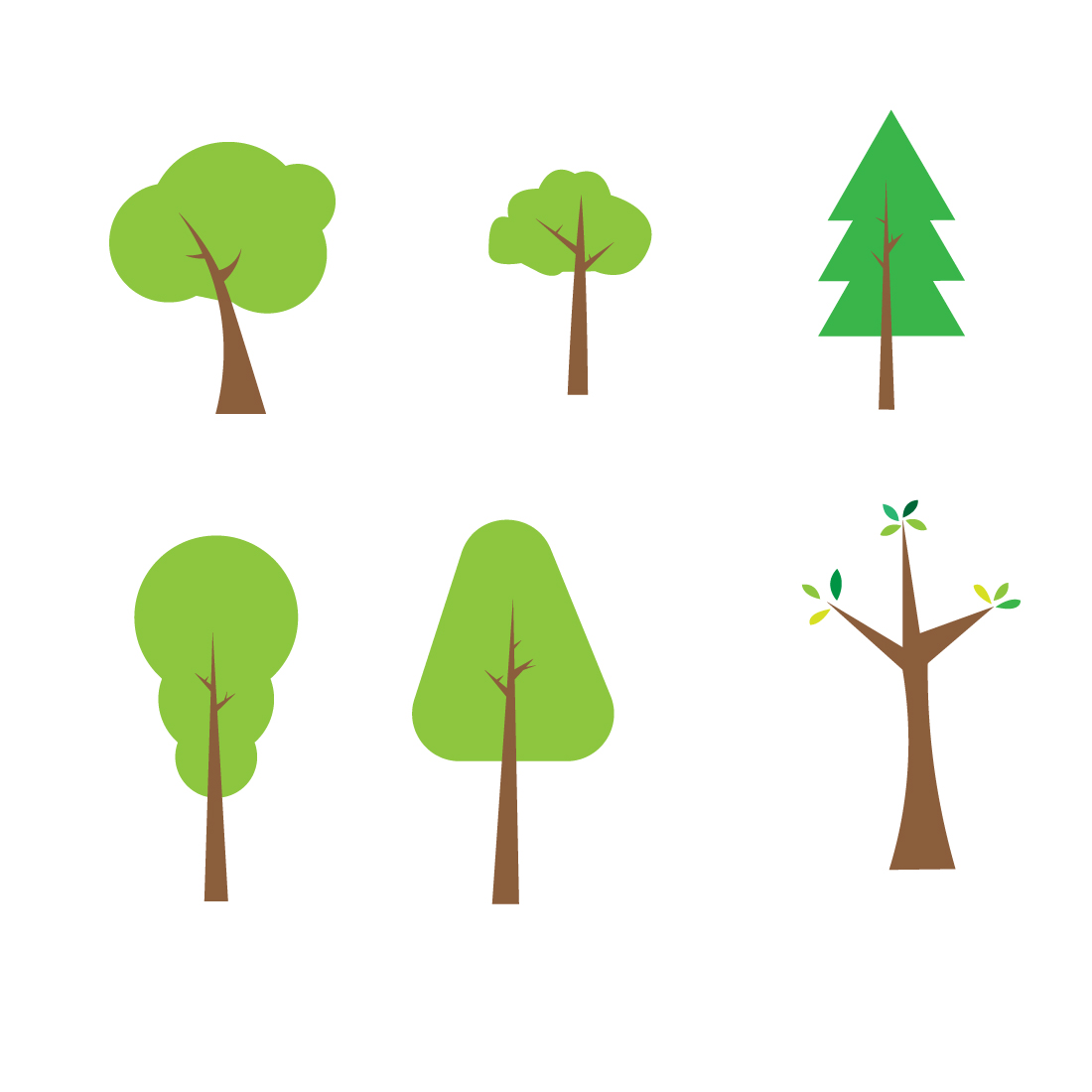 Bundle of vector tree cover image.