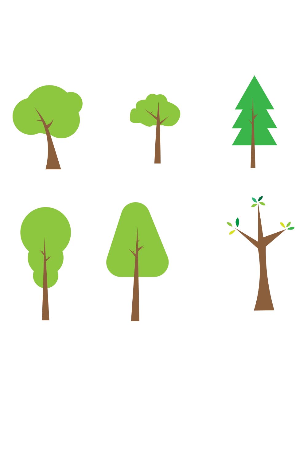 Bundle of vector tree pinterest preview image.