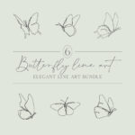 Butterfly Line Art Bundle | Continuous Line Fluttering Butterflies | One Line Drawing Of Elegant Wings | Spring Garden Pretty Insects cover image.