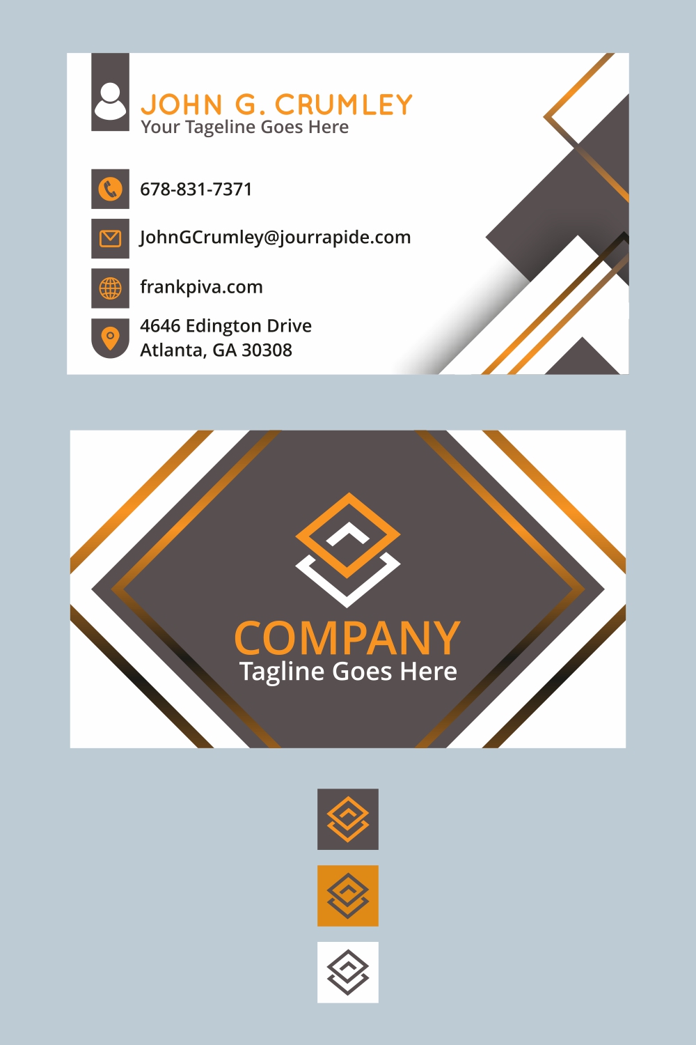 Business Card Template pinterest preview image.
