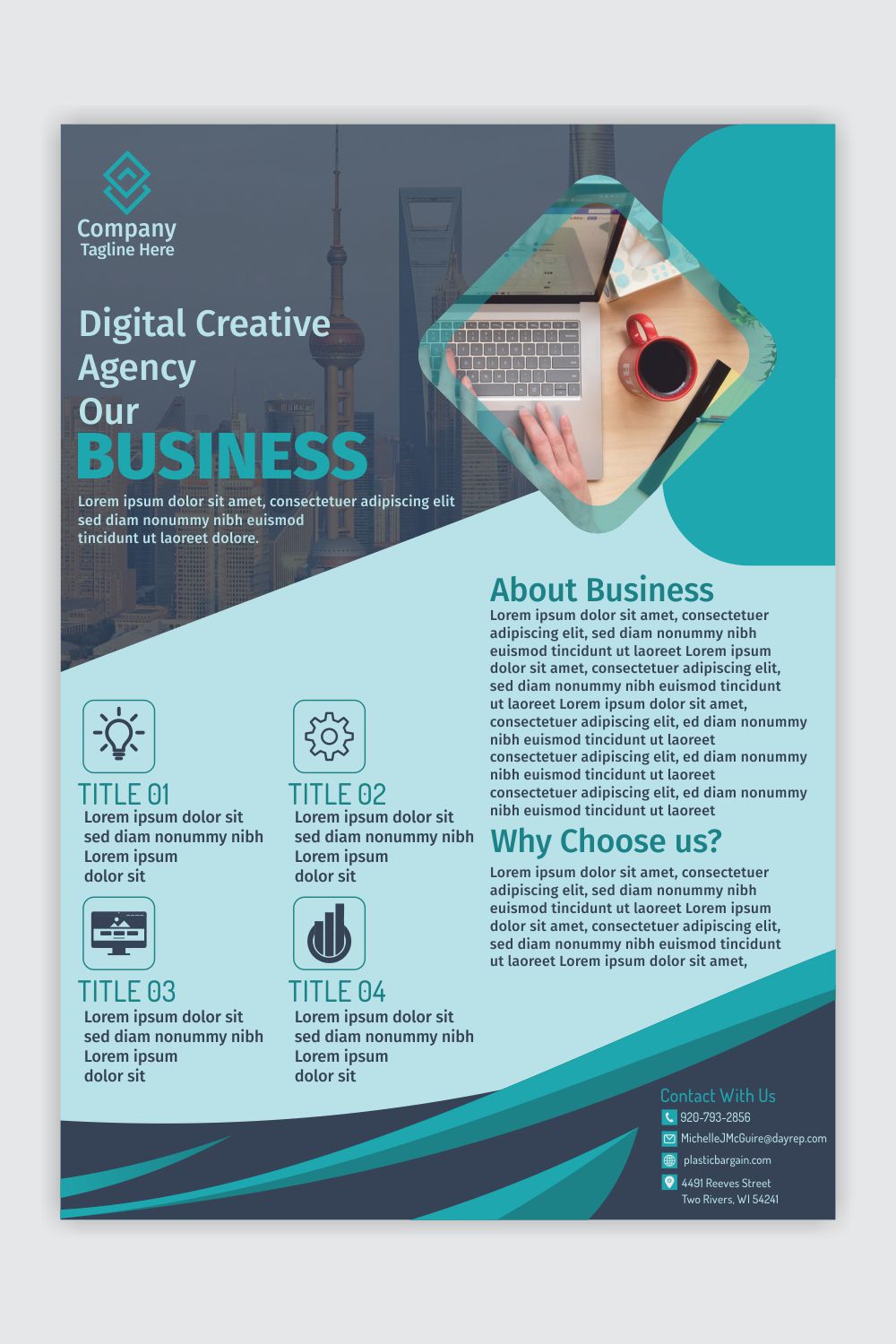 Business Flyer Template Design pinterest preview image.