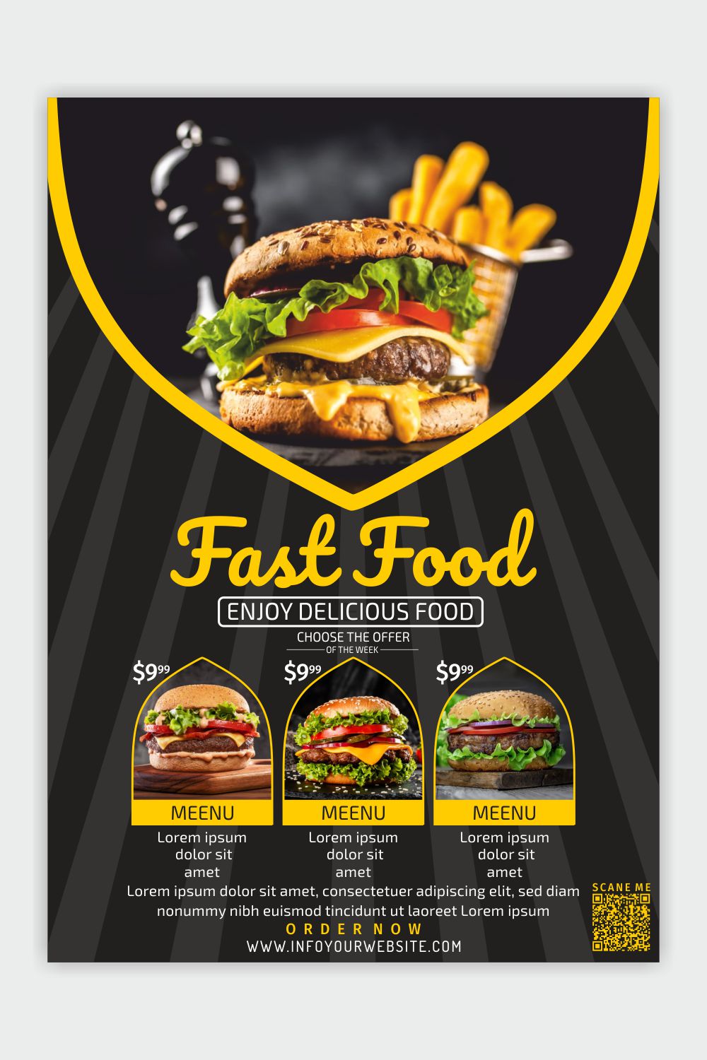 Food Flyer Template Design pinterest preview image.