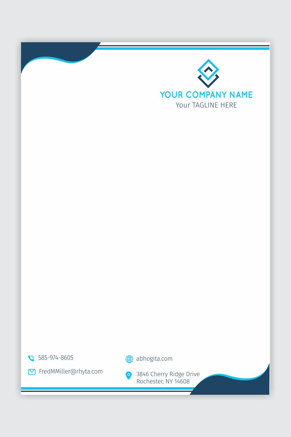 Letterhead Tamplate pinterest preview image.