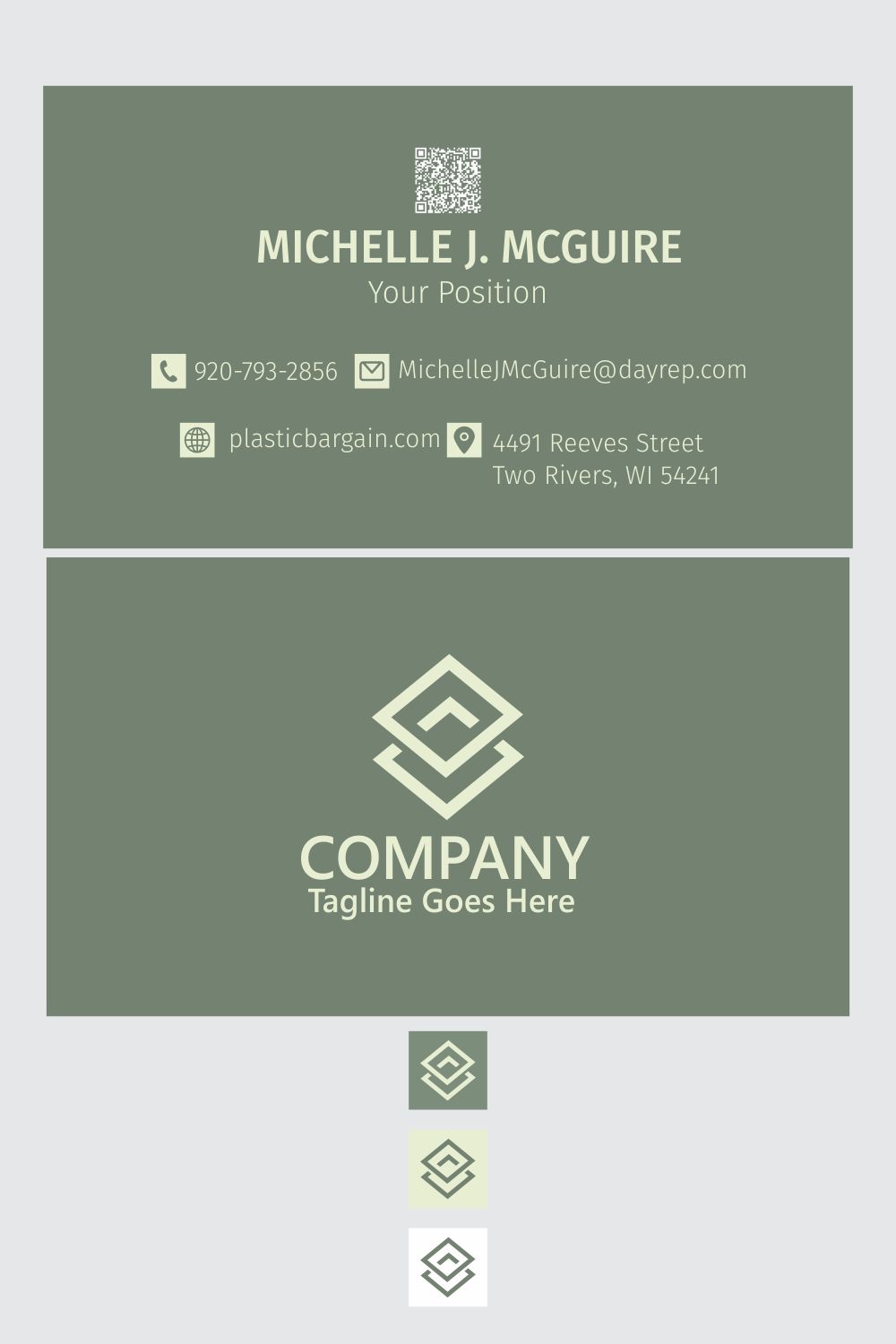 Business Card Temaplate pinterest preview image.