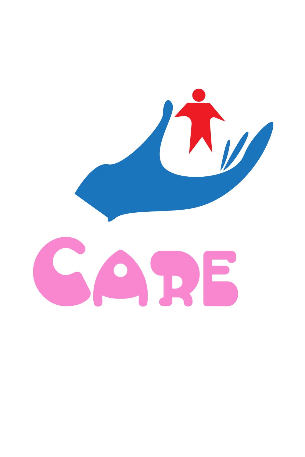 Care minimalist logo or company flat logo pinterest preview image.
