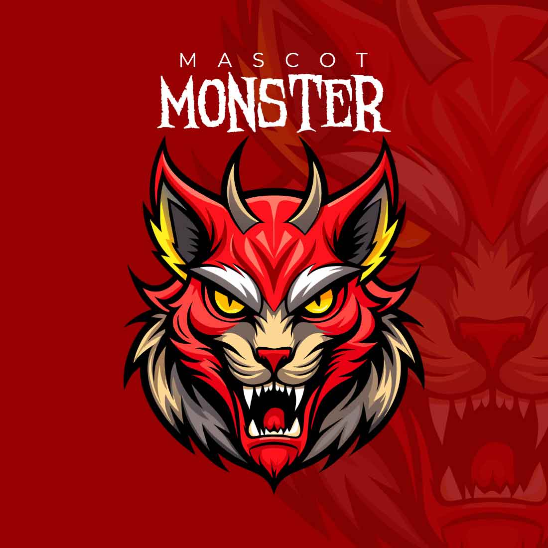 Gaming Cat Mascot Logo preview image.