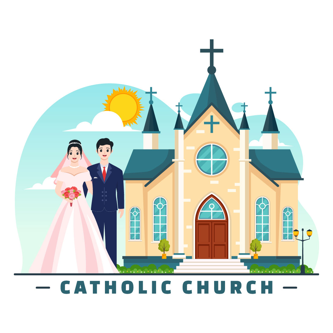 11 Cathedral Catholic Church Illustration cover image.