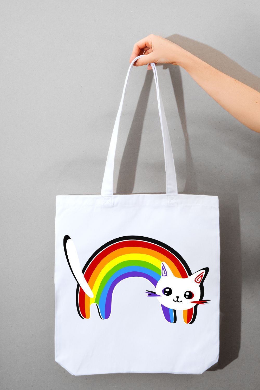 Rainbow cat pinterest preview image.