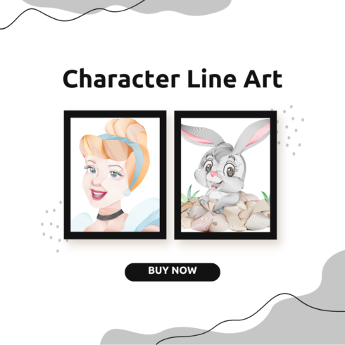 2 Character Line Art Bundle cover image.