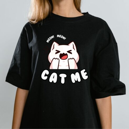 Cute design "Cat me" cover image.