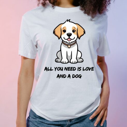 Adorable design “All You Need is Love and a Dog” cover image.