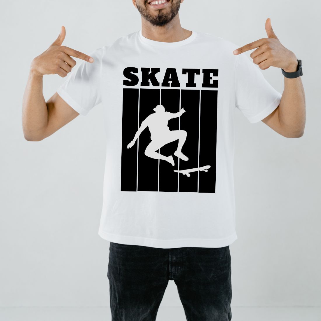 skate t-shirt design preview image.
