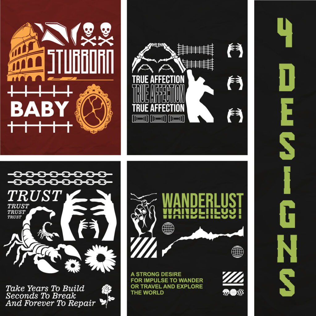 Streetwear T-Shirt Designs Vector Bundle - MasterBund…