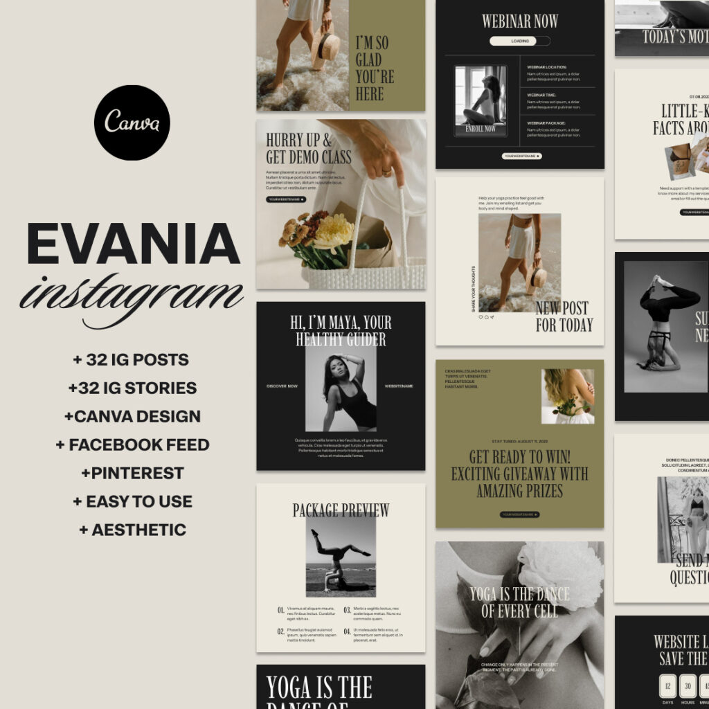 Canva instagram templates for coaches masterbundles