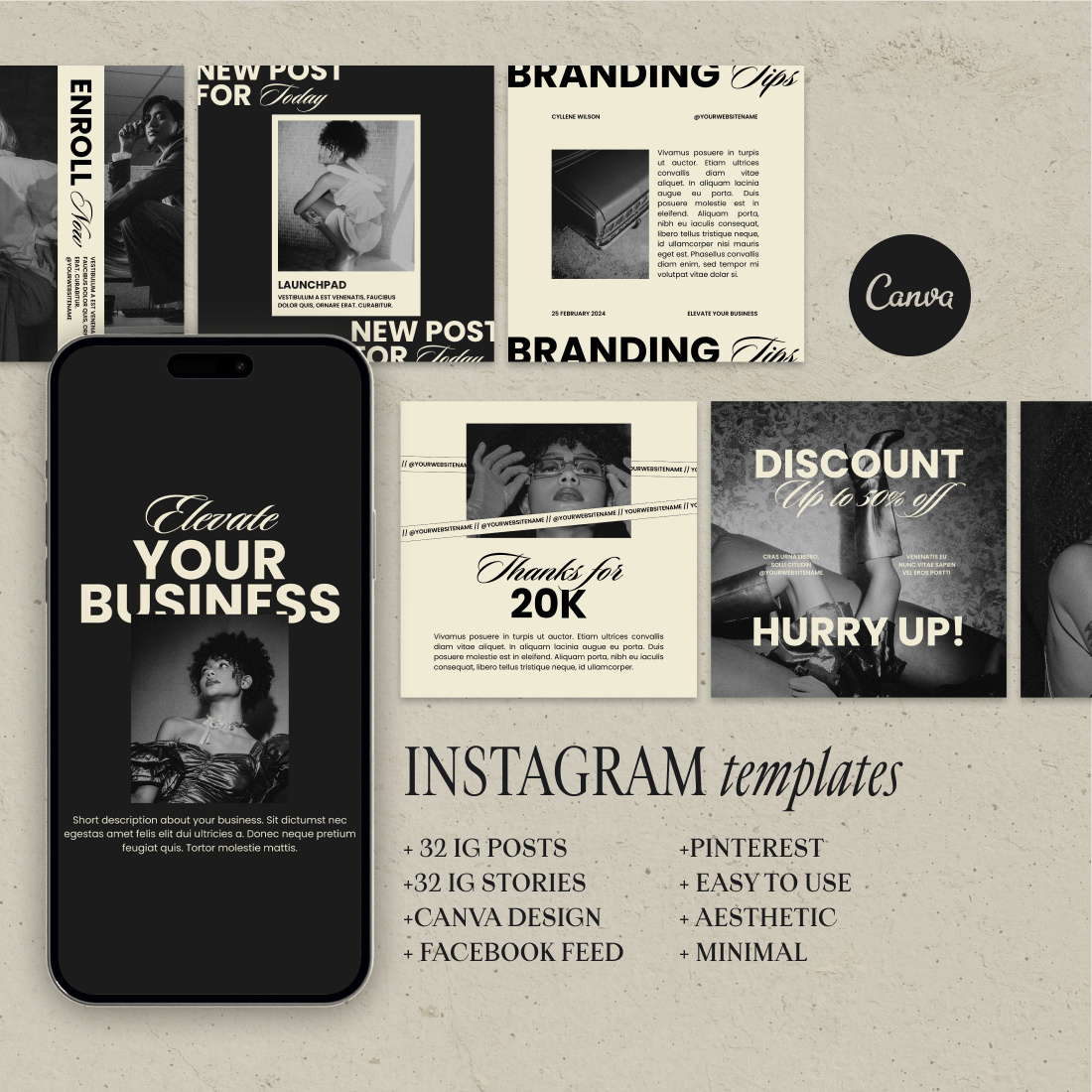 Canva Instagram Templates For Business Coaches And Course Creators cover image.