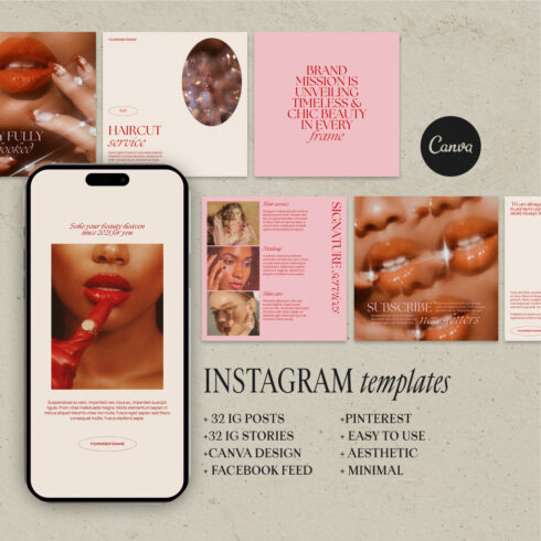 Canva Instagram Templates For Beauty Salons And Influencers cover image.