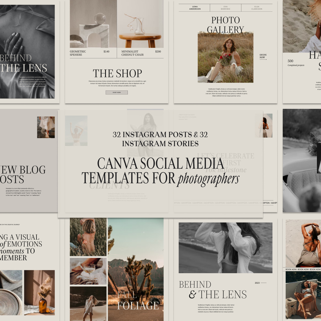 Canva Instagram Templates For Photographers preview image.