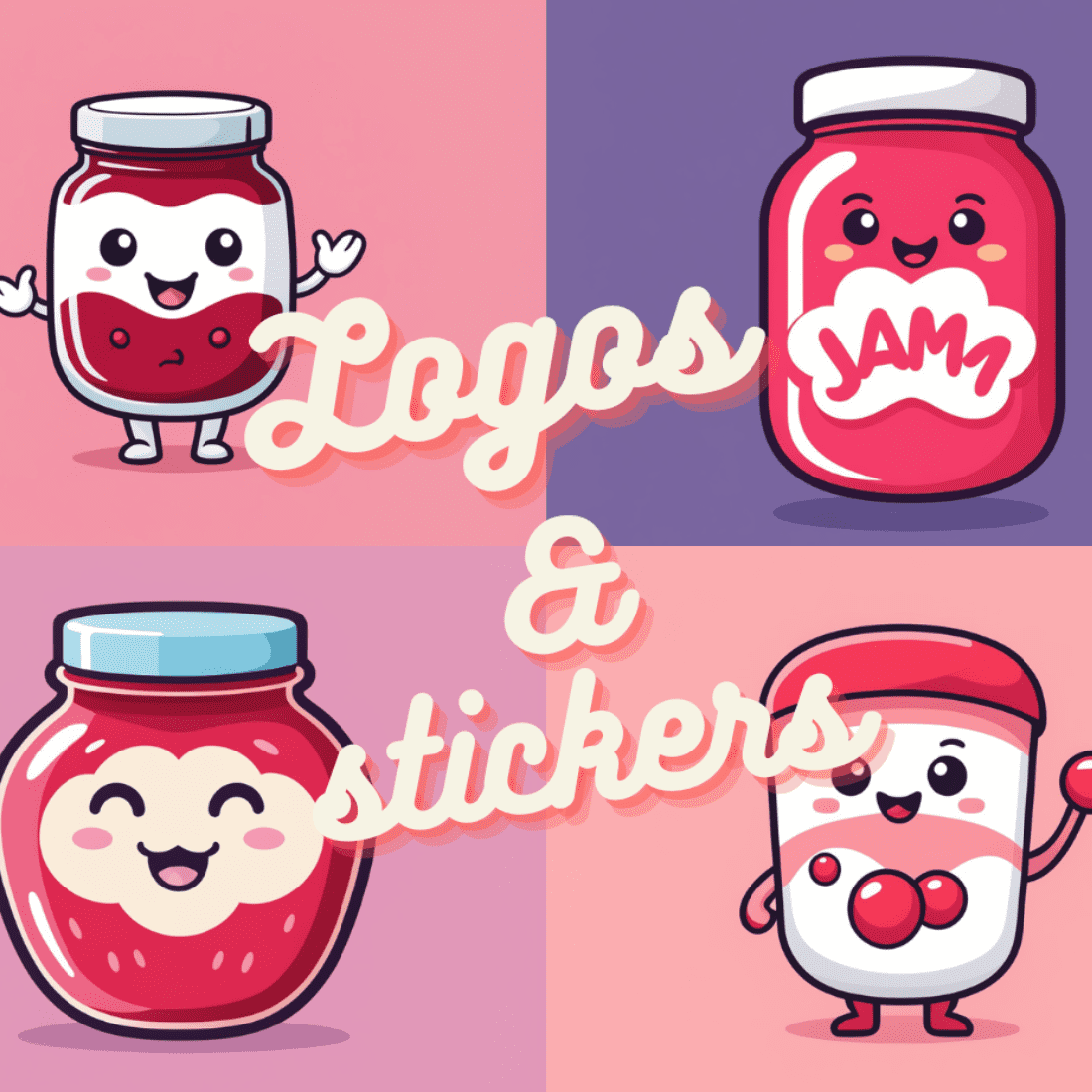 Cute logos or stickers preview image.