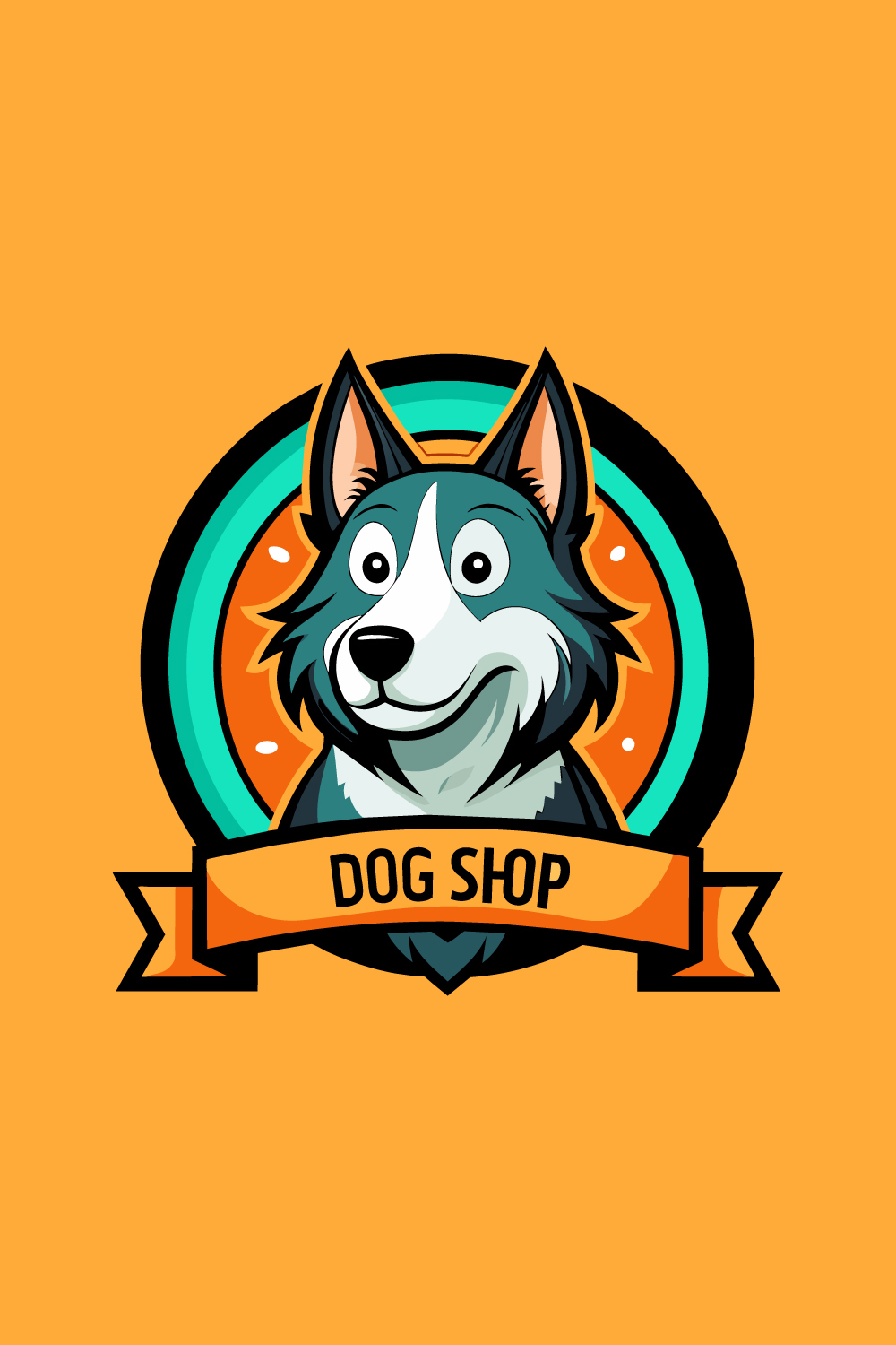 Mascot Dog Shop Logo pinterest preview image.