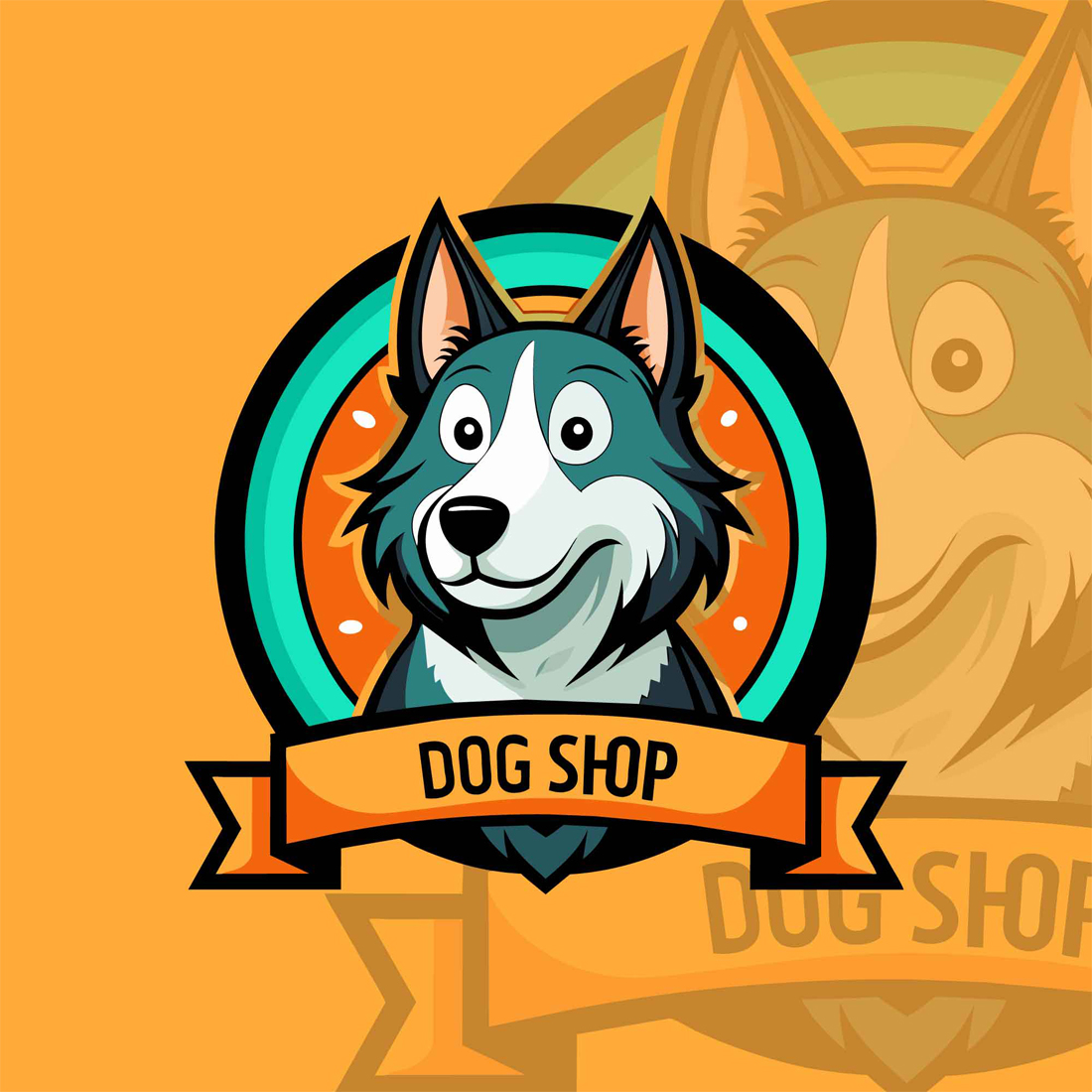 Mascot Dog Shop Logo preview image.