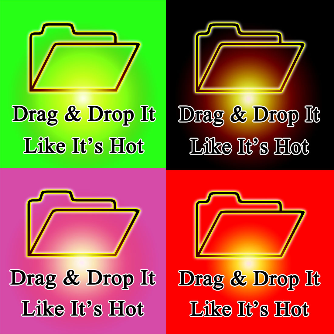 Hot T-Shirt Design: Where You Drag & Drop It Like It's Hot - The Ultimate Collection - 1 Design in PSD & PNG File cover image.