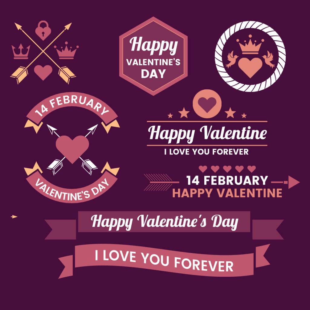 valentine logo ribbons - MasterBundles