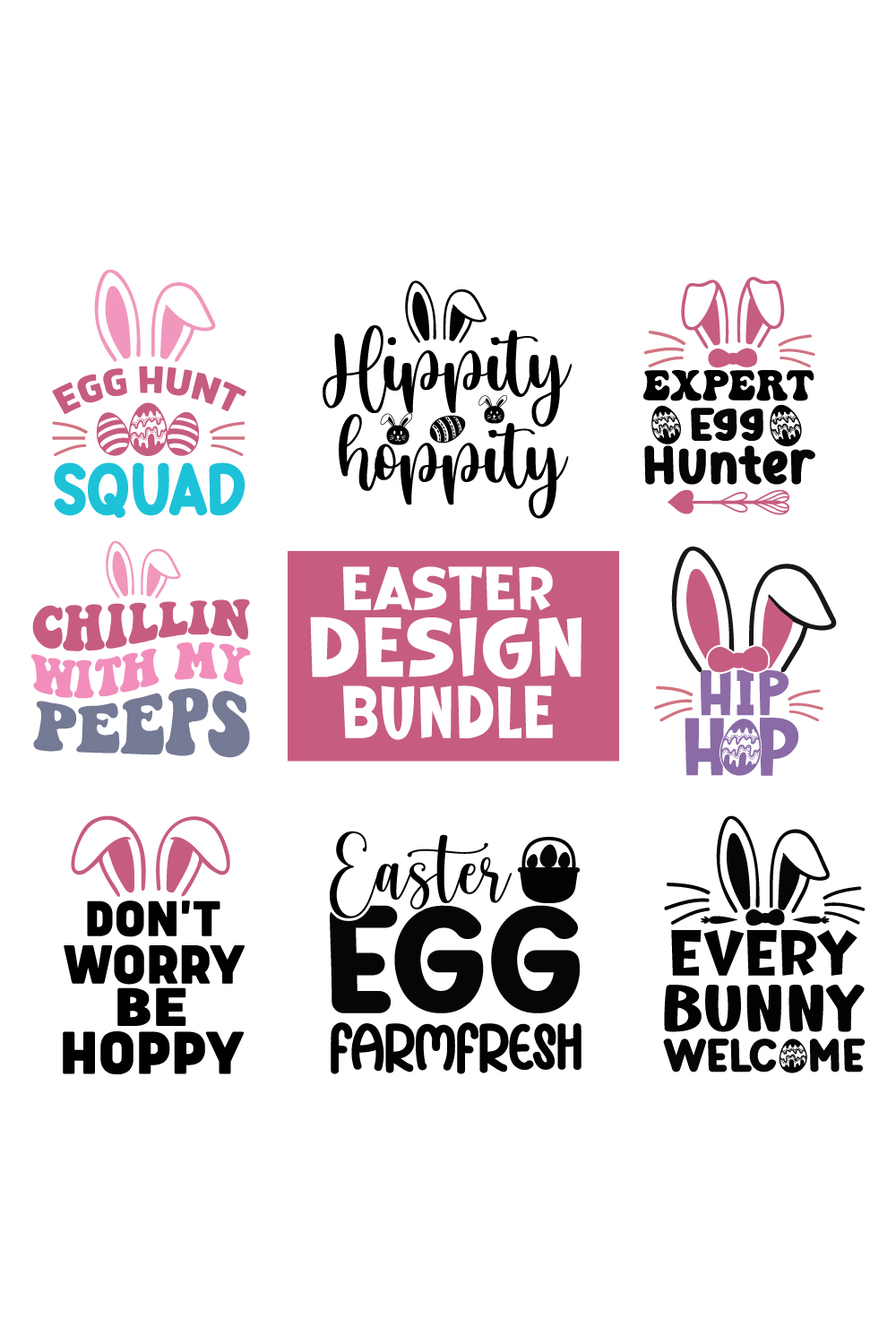 Happy Easter Svg,Png,Bunny Svg,Retro Easter Svg,Easter Quotes,Spring Svg,Easter Shirt Svg,Easter Gift Svg,Funny Easter Svg,Bunny Day, Egg for Kids,Cut Files, pinterest preview image.