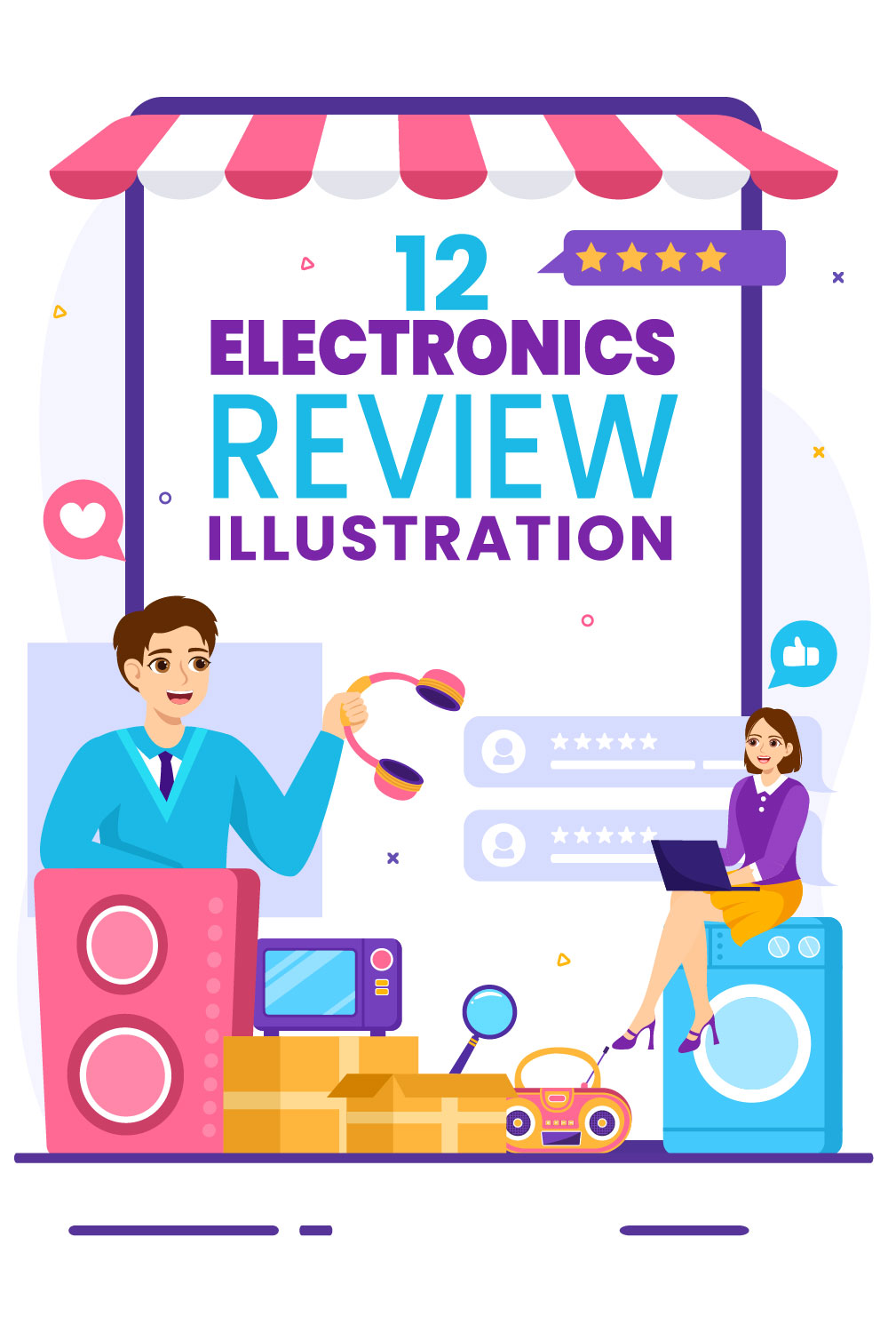12 Electronics Review Illustration pinterest preview image.