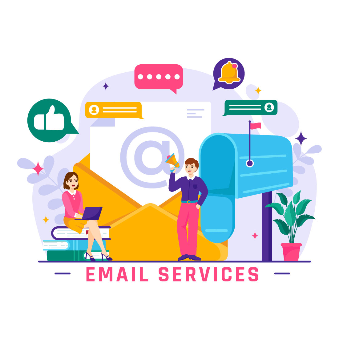 12 Email Service Illustration preview image.