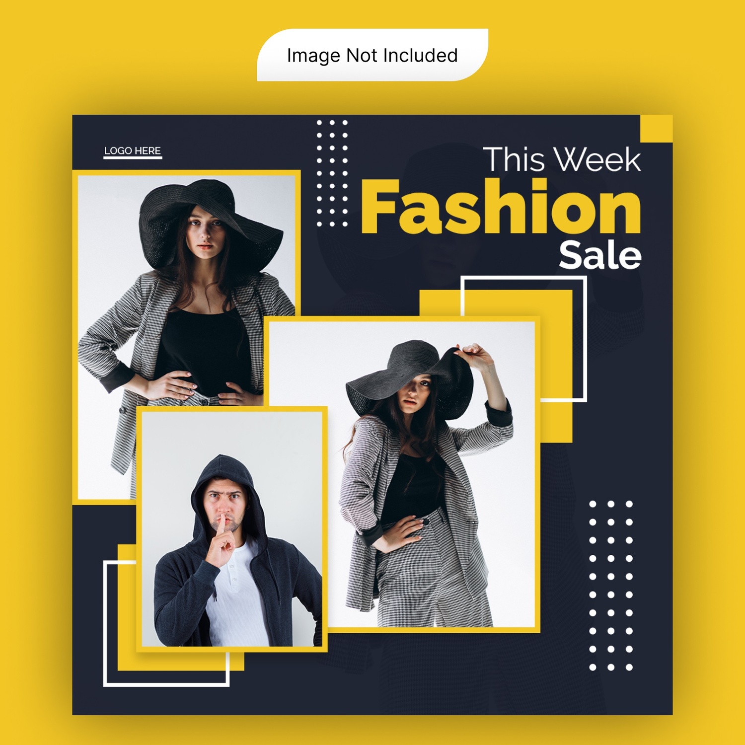 Woman Fashion Sale Social Media Post Template For Instagram preview image.