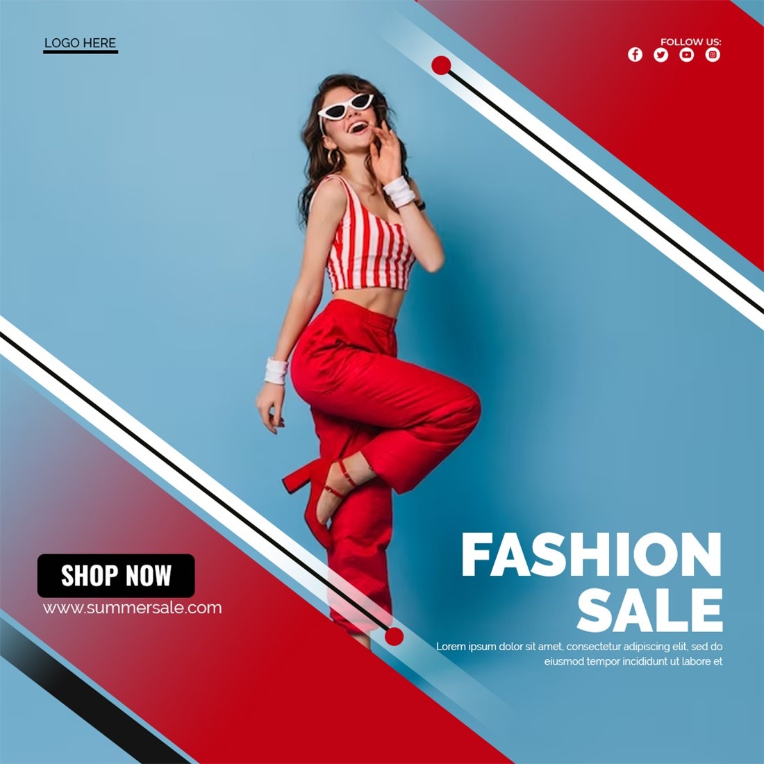 Woman Fashion Sale Social Media Post bundle Template For Instagram and facebook preview image.