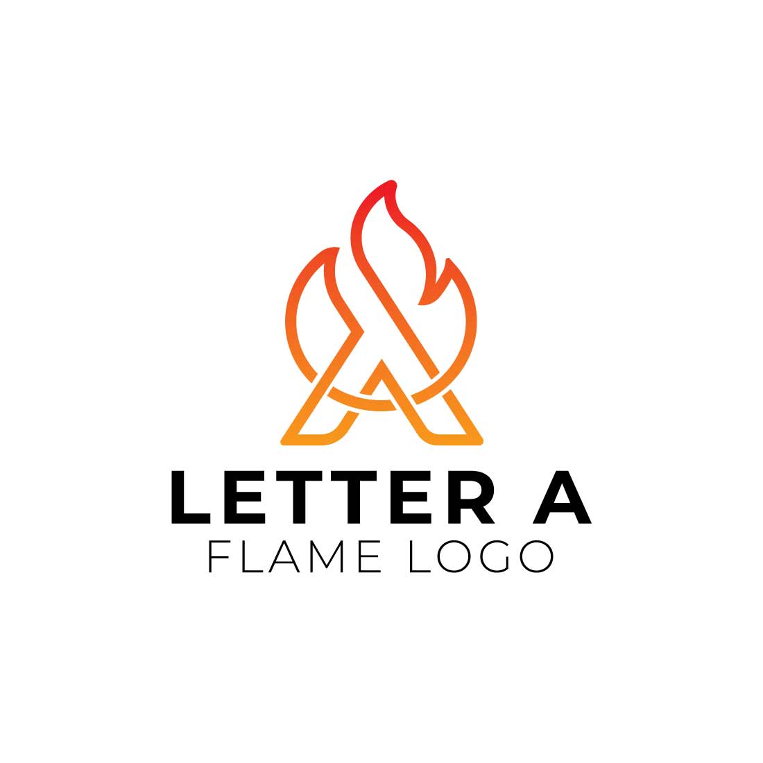 Elegant Letter A Flame Logo preview image.