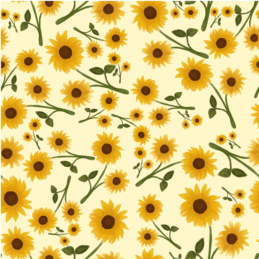 Sunflower Seamless Pattern preview image.