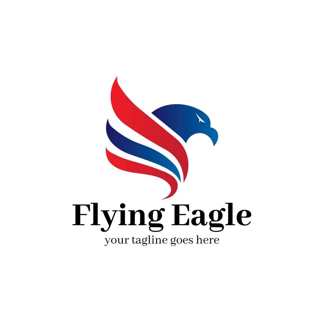 flying eagle logo vector illustration in white background isolated preview image.