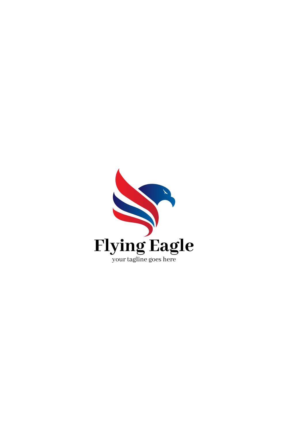 flying eagle logo vector illustration in white background isolated pinterest preview image.