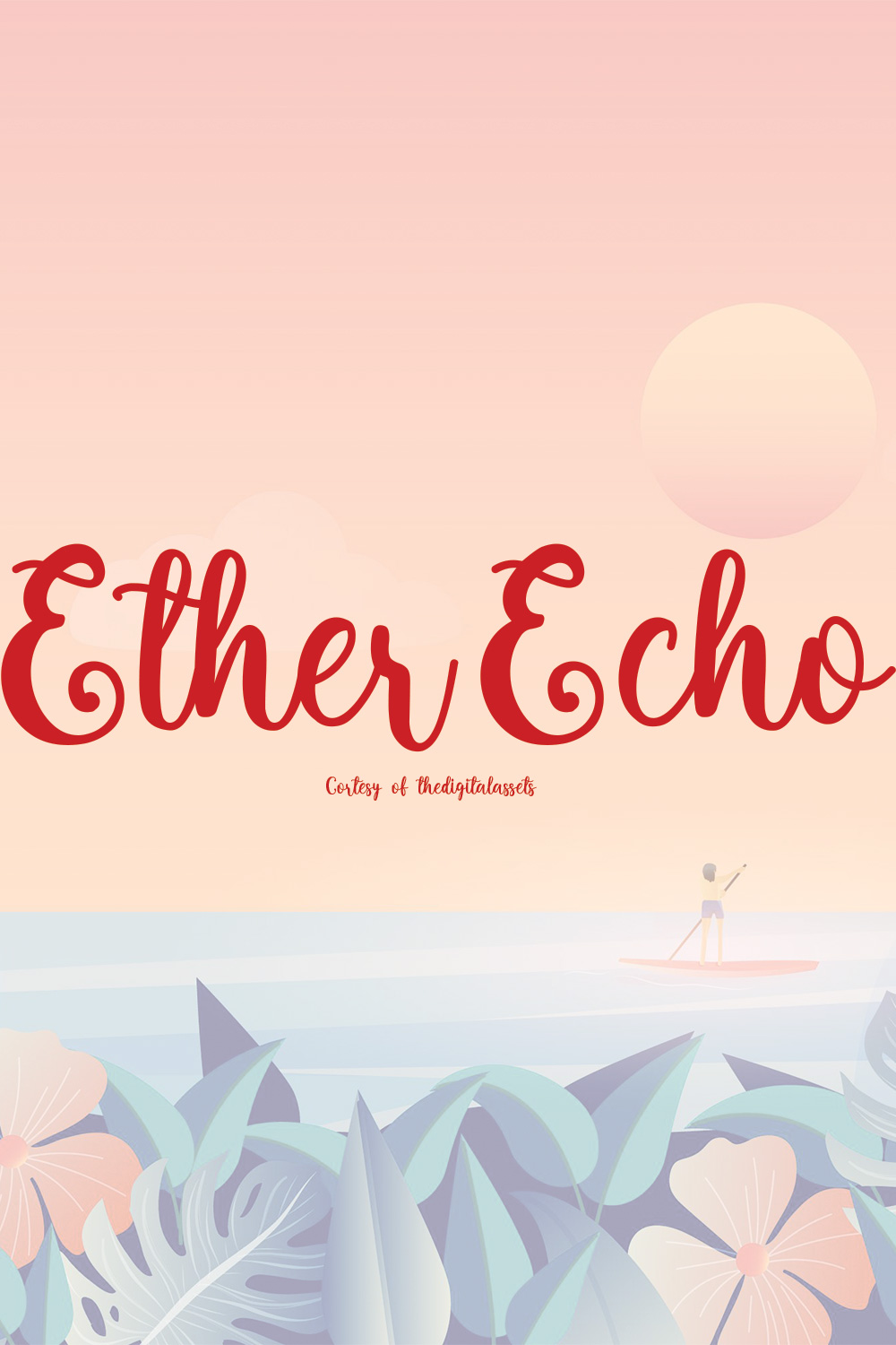 EtherEcho Font for Designing | OTF pinterest preview image.