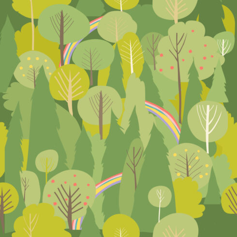 Seamless Vector Summer Forest Pattern cover image.