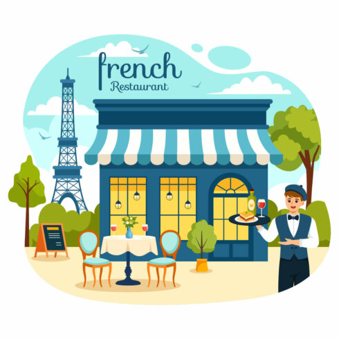 10 French Food Restaurant Illustration cover image.