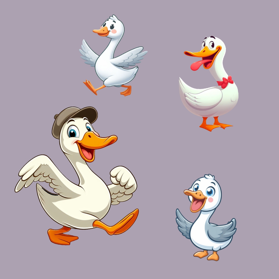 Funny Goose Vector Art Bundle: 10 Quirky Designs for Print-On-Demand, Stickers & T-shirt Designs cover image.