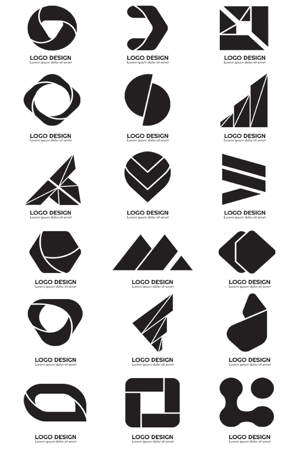 Black and white Modern Shape pinterest preview image.