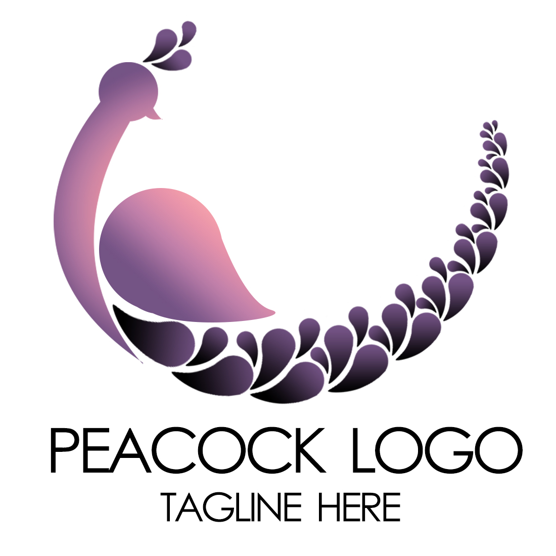 Purple Peacock-Logo Template cover image.