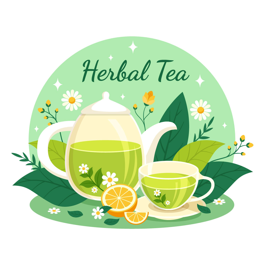 8 Herbal Tea Illustration cover image.