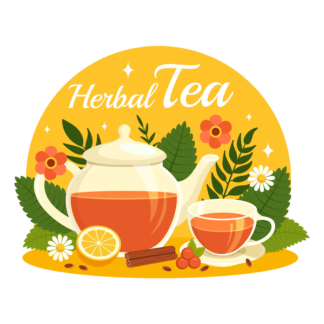 8 Herbal Tea Illustration preview image.