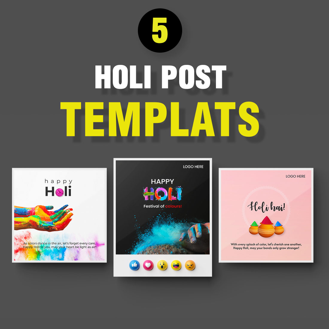 Holi Post Templets cover image.