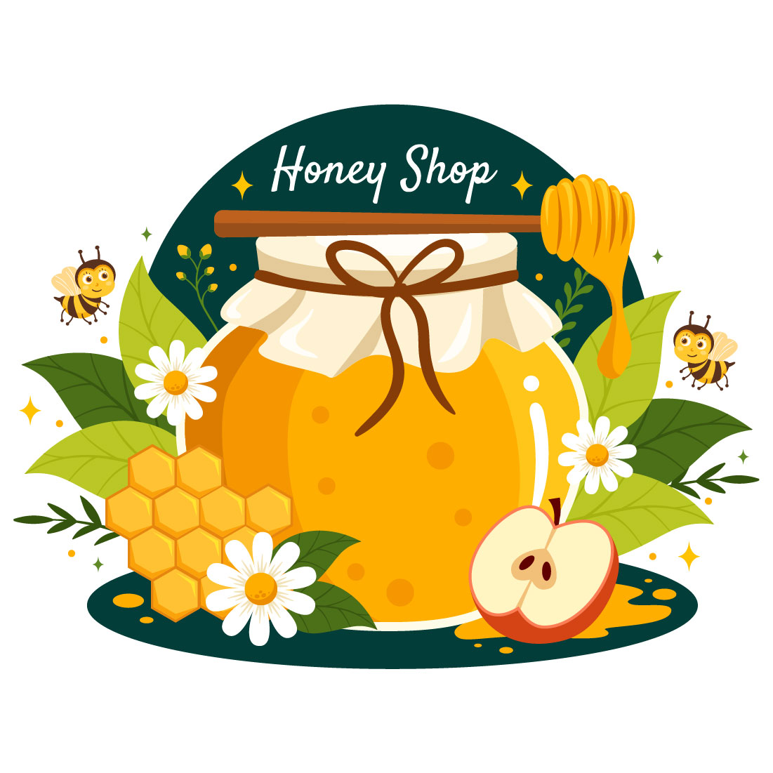 12 Honey Store Illustration preview image.