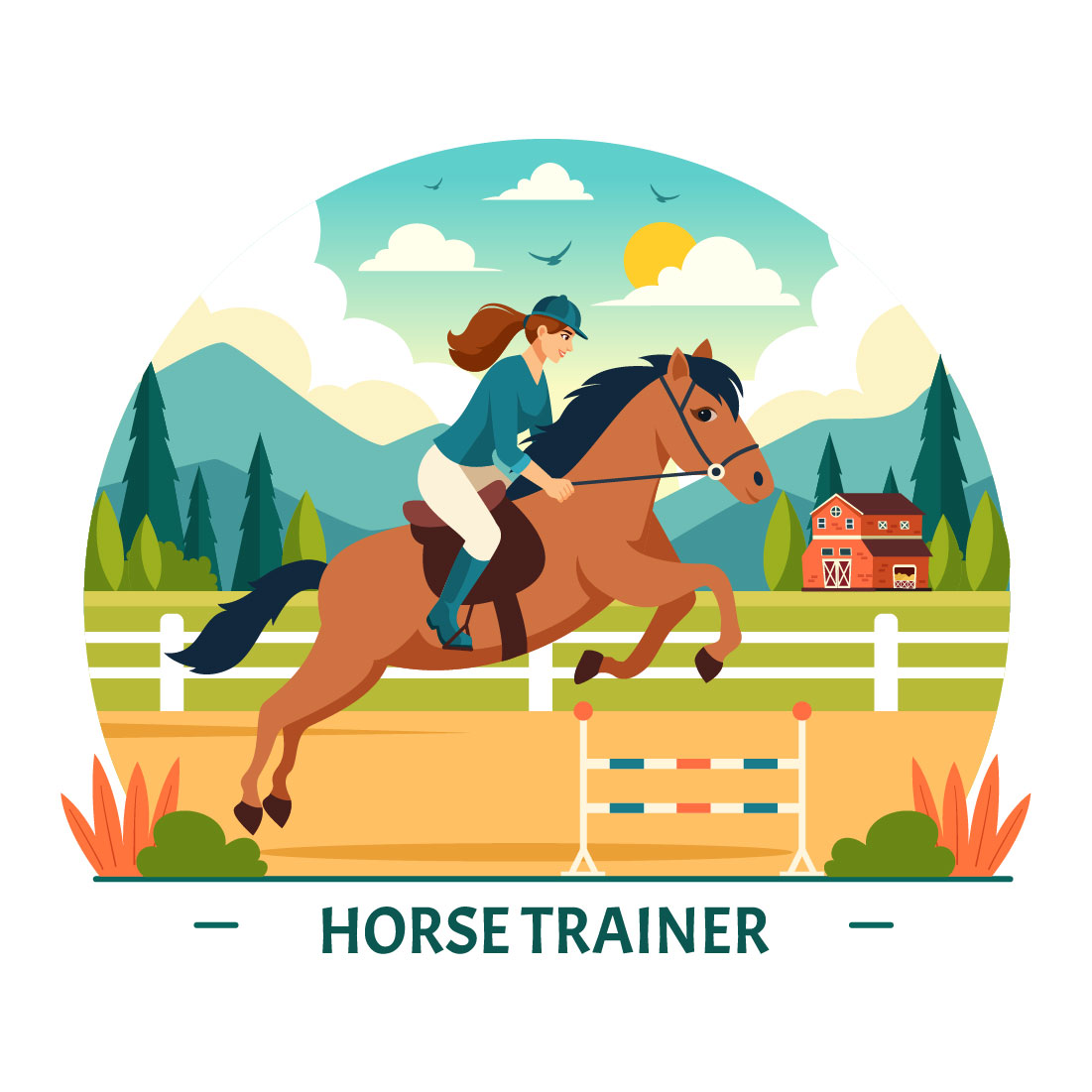 10 Horse Trainer Illustration preview image.