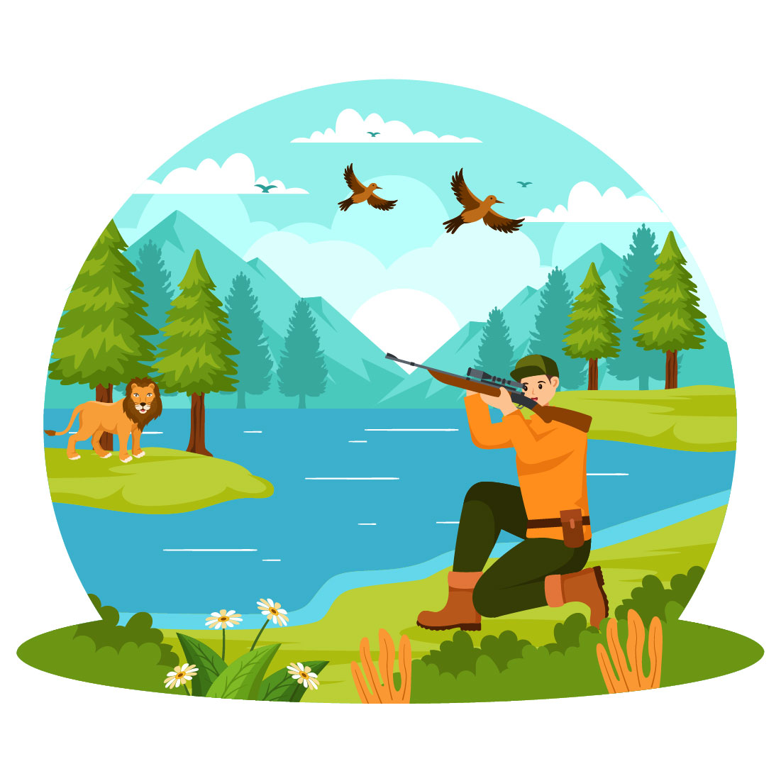 8 Hunting Vector Illustration cover image.